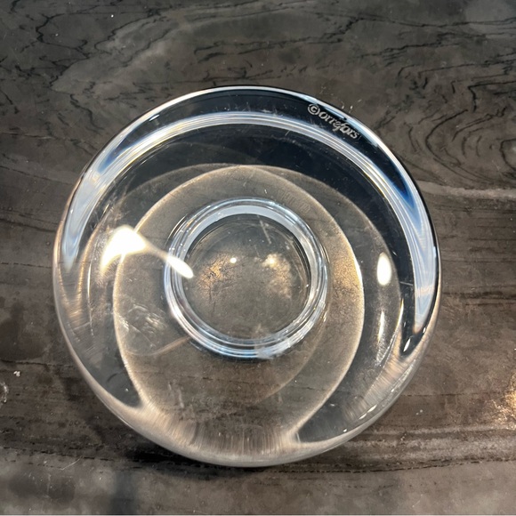 ORREFORS PUCK TEA LIGHT HOLDER  ART GLASS SWEDEN VOTIVE 3.75" DIAMETER 1.5" TALL - Picture 7 of 8